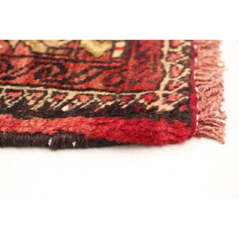 Hand-knotted Authentic Turkish Red Wool Rug - 3'11" x 10'2" Runner/3'11 x 10'2