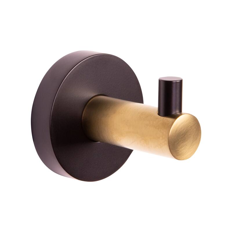 Design House 582734 Kelton Single Robe Hook - Matte Black/Satin Gold