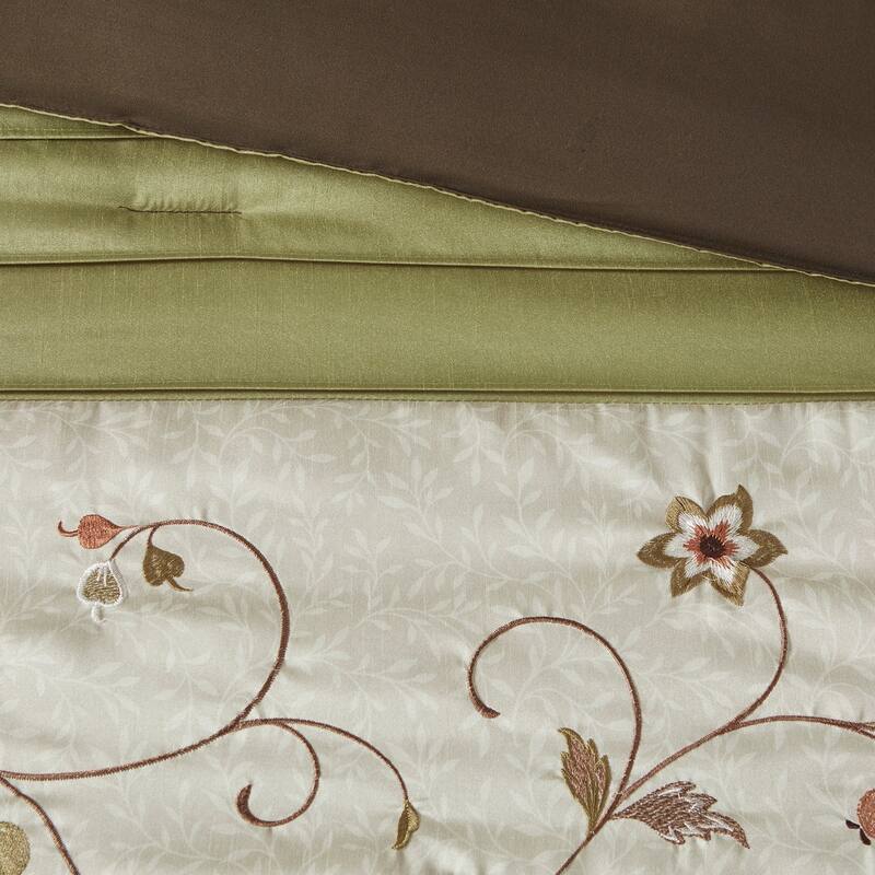 GDF Studio - Embroidered 7-Piece Comforter Set with Decorative Pillows