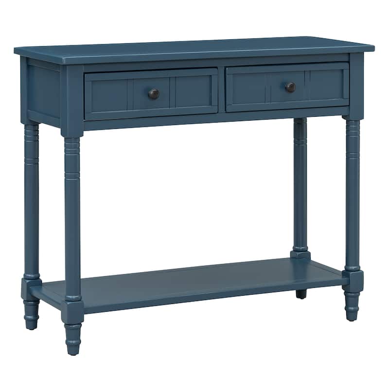 Daisy Carved-Leg Console Table with Dual Drawers & Display Shelf by Harper&Bright Designs