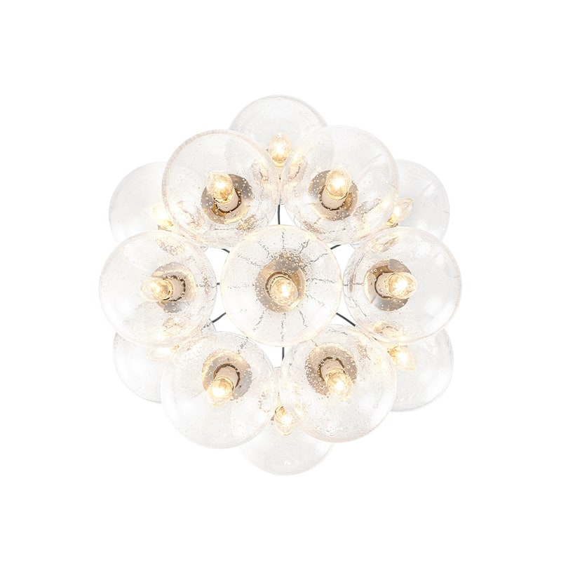 Glam 13-Light Clear Seeded Glass Soap Cluster Chandelier 21in