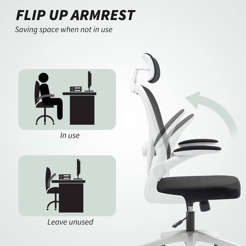 Modern Massage Office Chair with Adjustable Headrest and Lumbar Support and Foam Seat Cushion