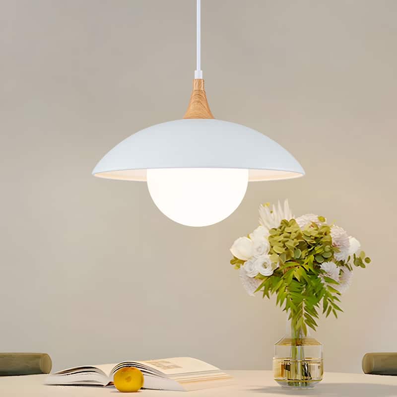 Starsky 1-Light Scandinavian Nordic Dome Pendant - White