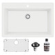 preview thumbnail 21 of 62, Karran QT-812 Top Mount 33 in. Large Single Bowl Quartz Kitchen Sink Kit