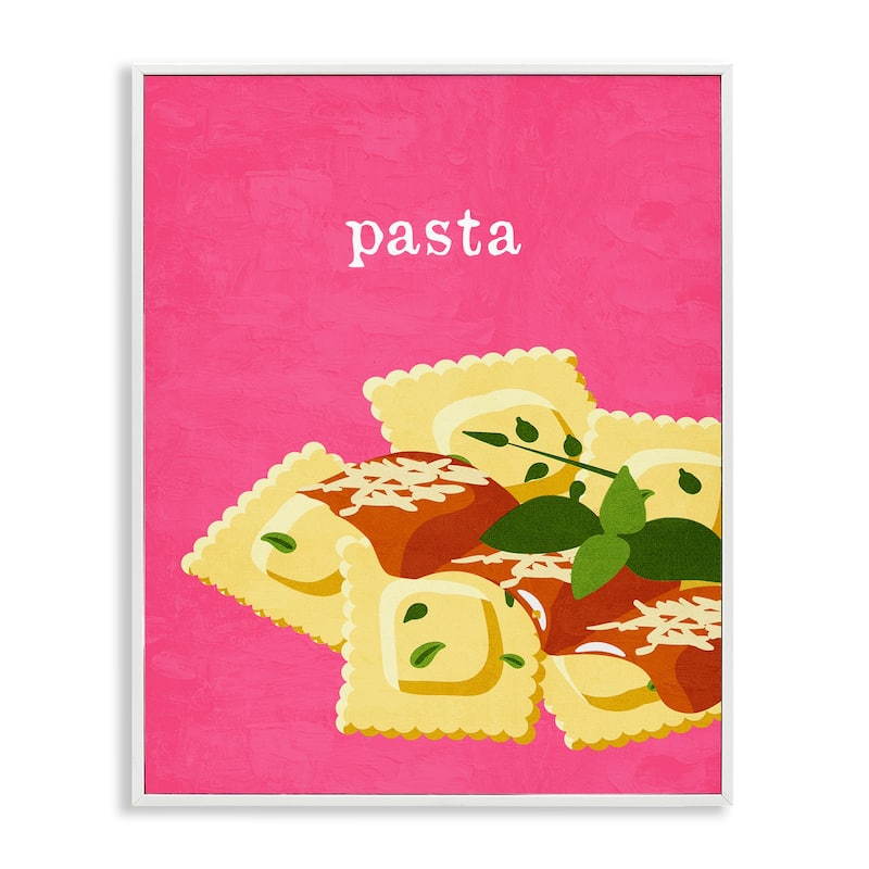 Stupell Ravioli Pasta Dish Framed Giclee Art Design By Kim Allen - 24 x 30 - White