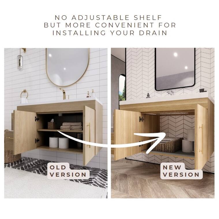 Eliza 60'' Wall Mounted Vanity with Single Sink on the Right