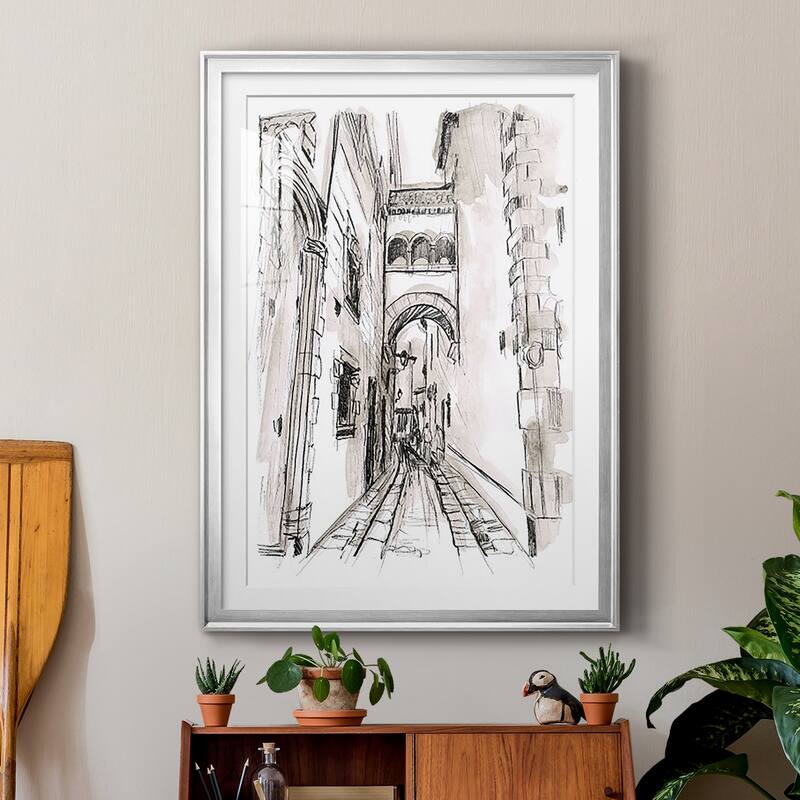 Europe Street Sketches II Premium Framed Print - Ready to Hang