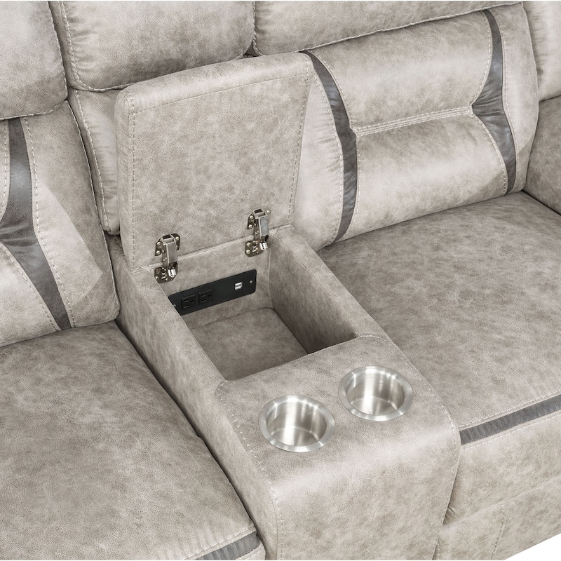 Brazelton Upholstered Glider Loveseat with Console