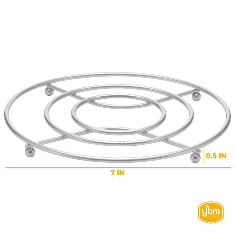 YBM Home Chrome Plated Steel Footed Wire Plate Steam Rack Trivet