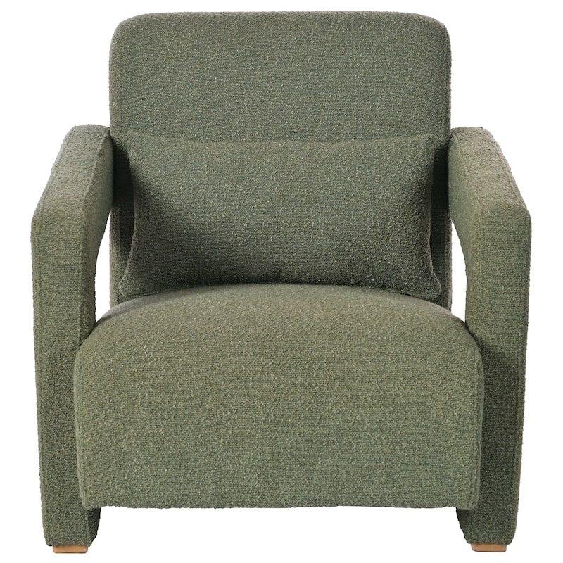 Sleek Right-Angle Armrests,Ergonomic Lumbar Support,Square Wooden Block Legs,Inclined Seat for Comfort,Artistic Statement Piece