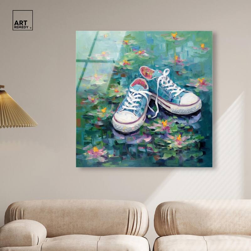 Lily Pad Sneakers II Acrylic by Art Remedy, Ready to Hang