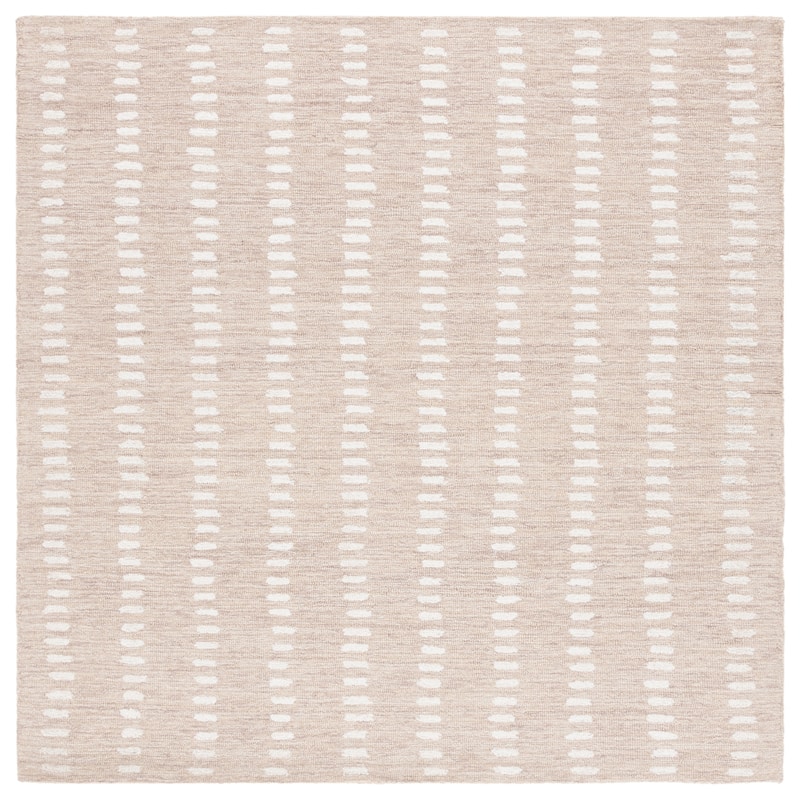 SAFAVIEH Handmade Abstract Damhnait Contemporary Wool Rug - 7' Square - Beige/Ivory - Square