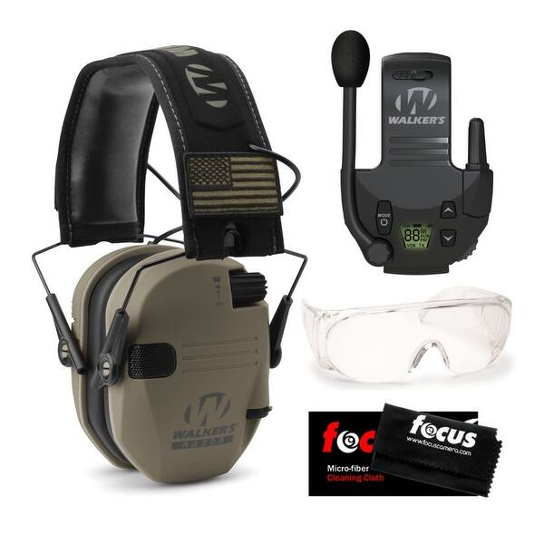 Walker's Razor Shooting Ear Protector (FDE Patriot) with Walkie Bundle ...