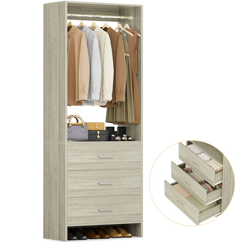 Cimly Freestanding Closet Sytem, Closet Organizer Wardrobe for Walk-in and Reach-in Closet