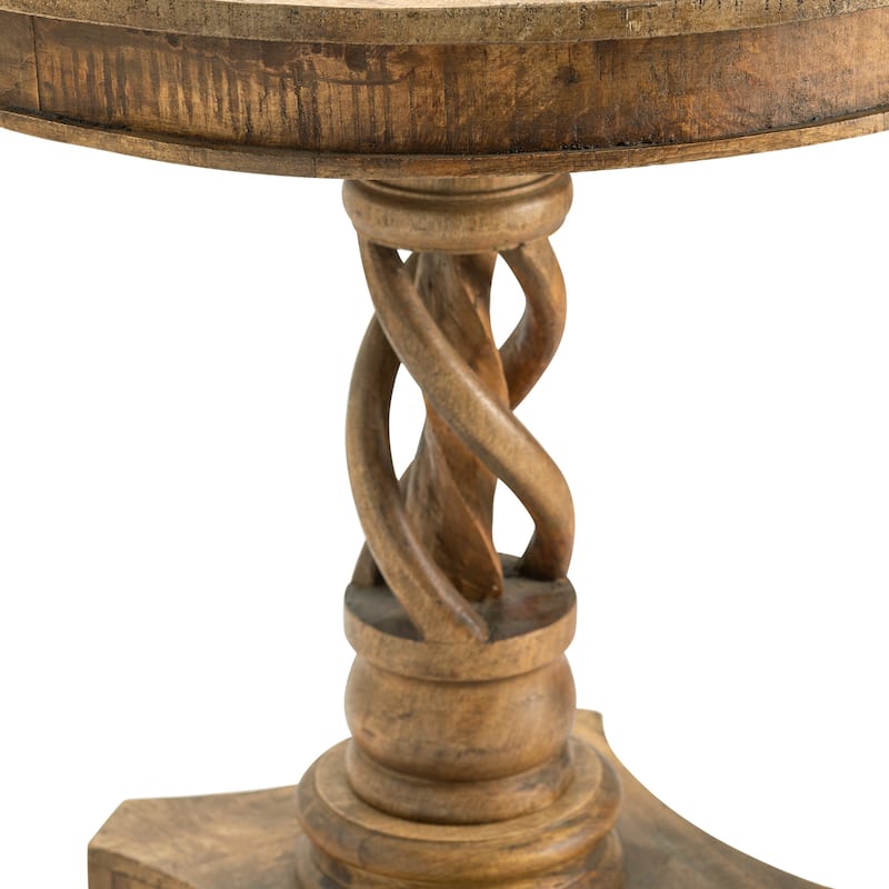 Bengal Manor Mango Wood Twist Accent Table - 30" Rnd x 30" H