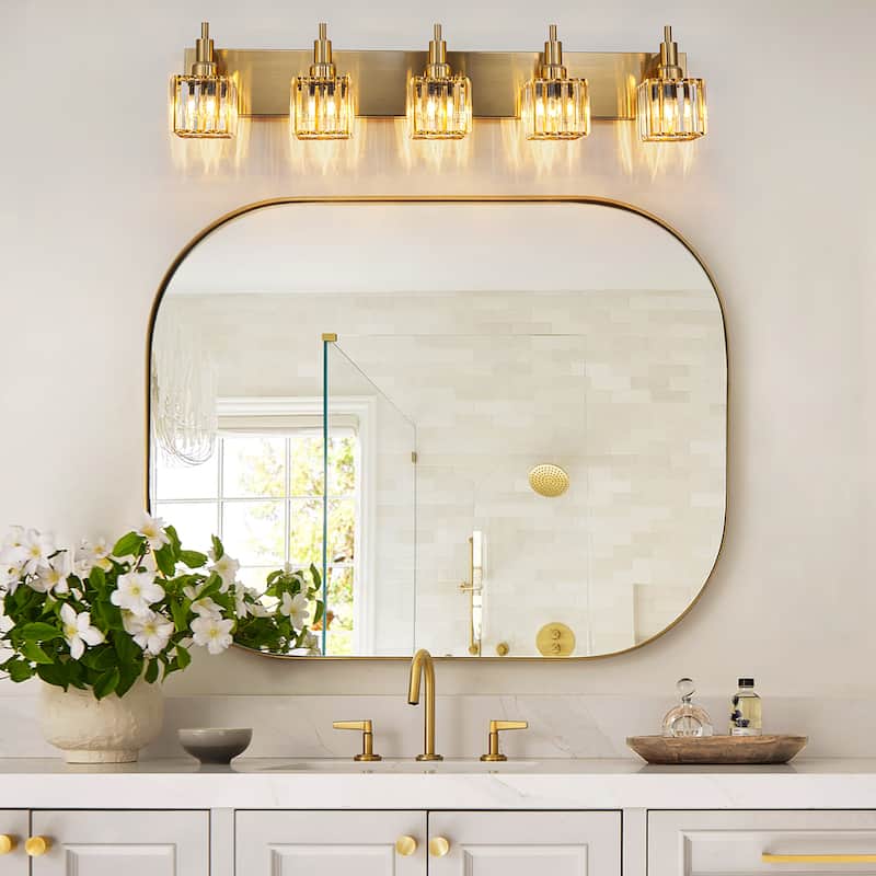 2/3/4-Light Modern Bathroom Crystal Vanity Light Wall Sconces