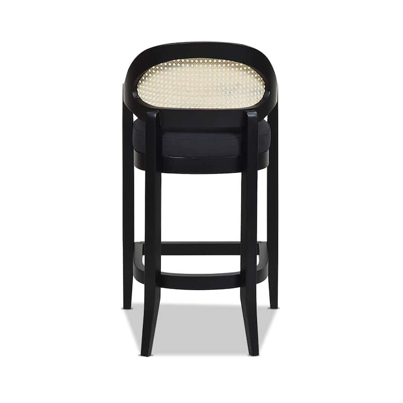 Americana Mid-Century Modern Rattan Cane Back Counter and Bar Stool
