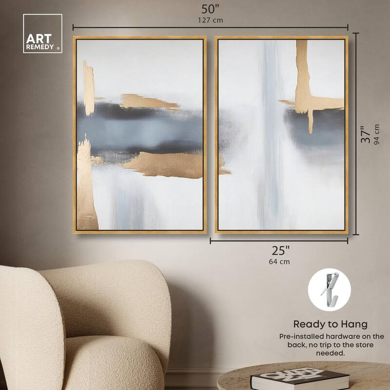 Visual Gold Vortex I Canvas Set of 2 by Art Remedy