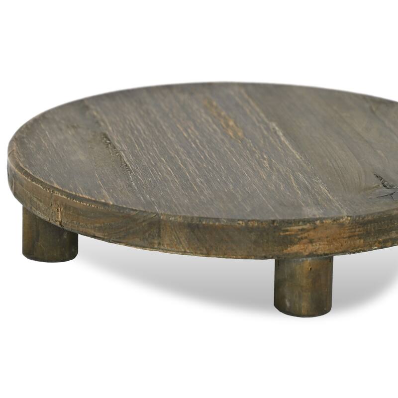 Luned 11.75" Diameter 3 Leg Wood Stand - Dark Brown - N/A