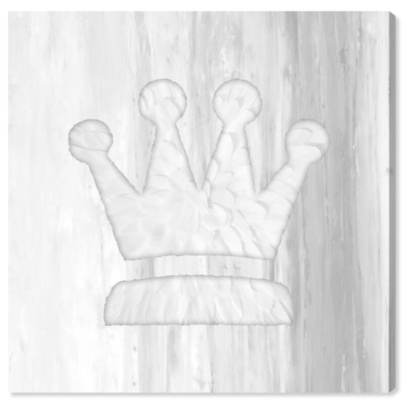 Wynwood Studio Canvas Fashion and Glam Crown Feathers White and Modern & Contemporary Wall Art Canvas Print
