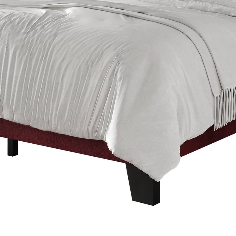 CraftPorch Corduroy Mid-Century Modern Velvet Platform Bed