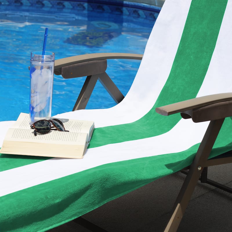 Superior Cotton Cabana Stripe Standard Size Towel/ Chaise Lounge Chair Cover