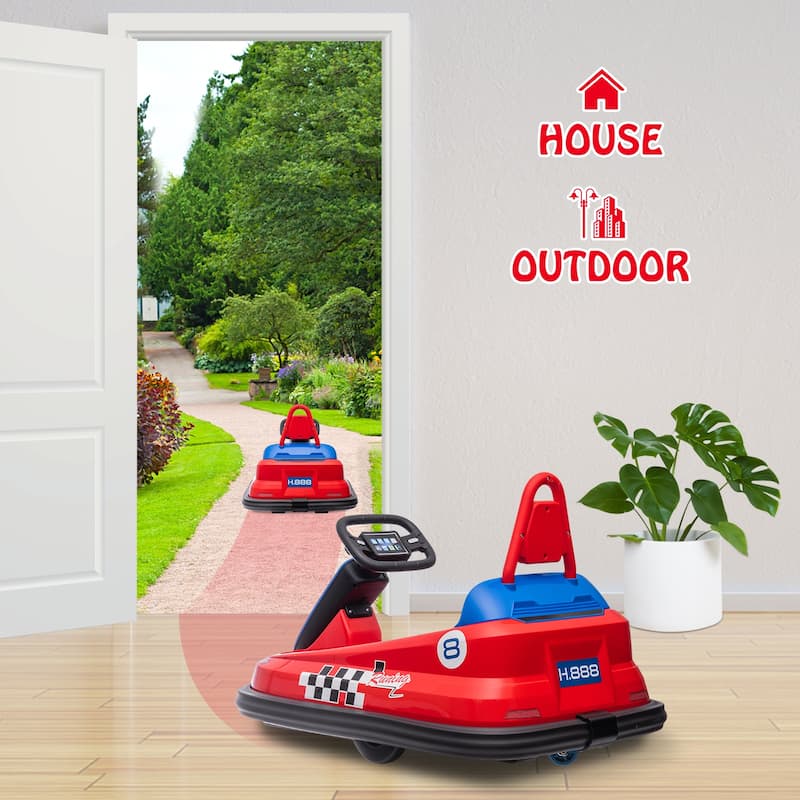 Kids Bumper Car, 6V Ride on Toys Electric Vehicle for Best Kids Gift, Red