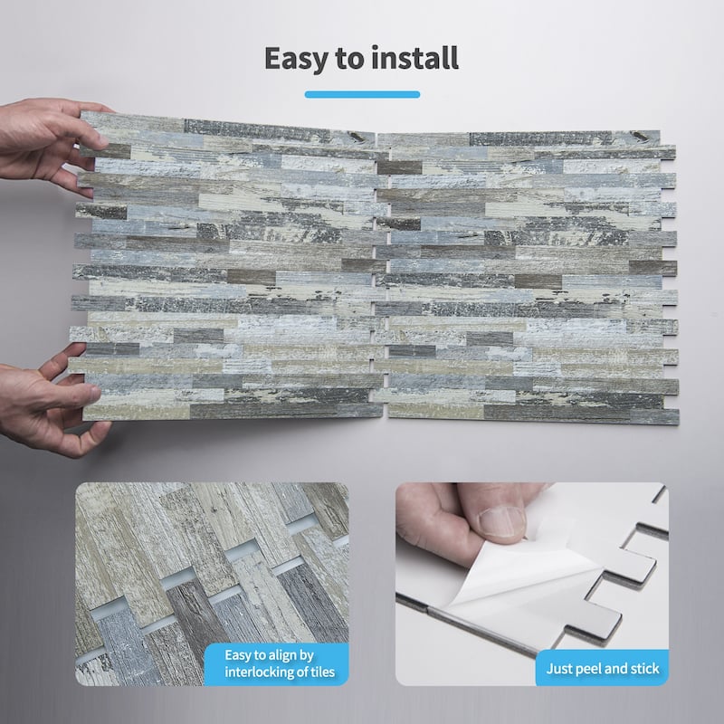 Art3d Peel and Stick Stone Backsplash Tile for Kitchen Bathroom(10 sq.ft/box)