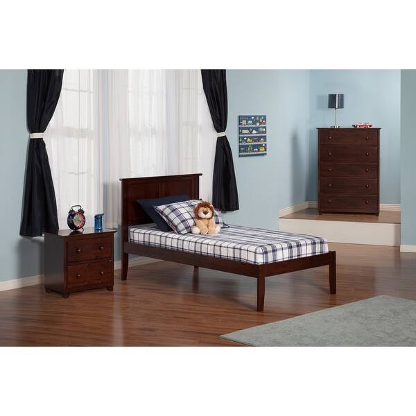 slide 2 of 6, AFI Madison Twin Size Platform Bed with Charging Station in Walnut