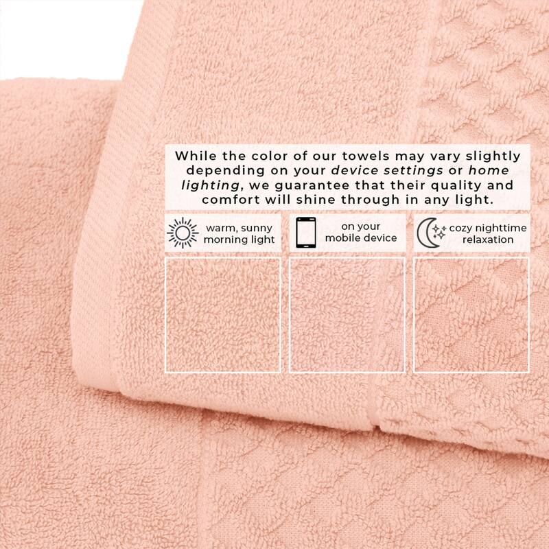 Linery & Co. Cotton Diamond Waffle Texture Bath Towels