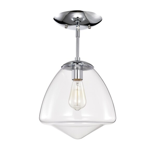 Zylo Semi-Flush Mount Metal Ceiling Lamp with Clear Glass