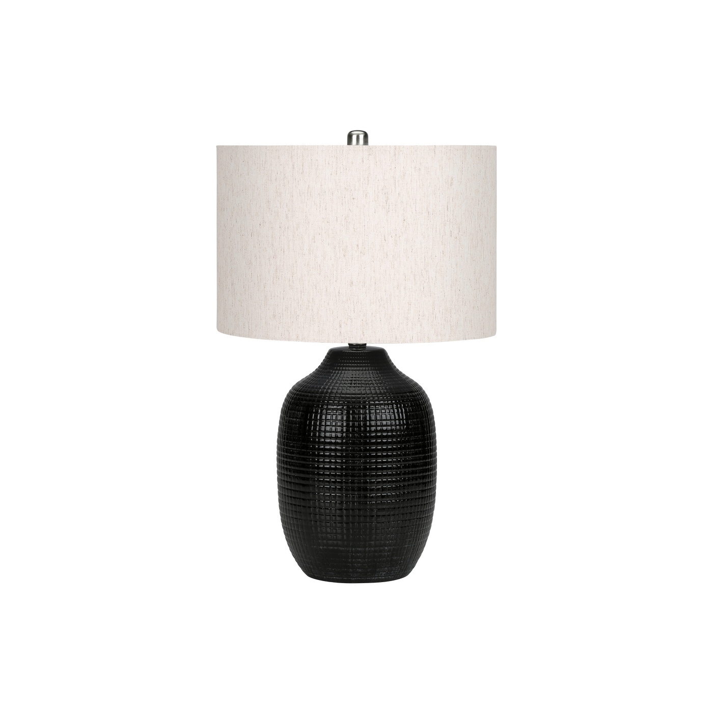 Lighting, 26"h, Table Lamp, Black Ceramic, Ivory / Cream Shade, Contemporary