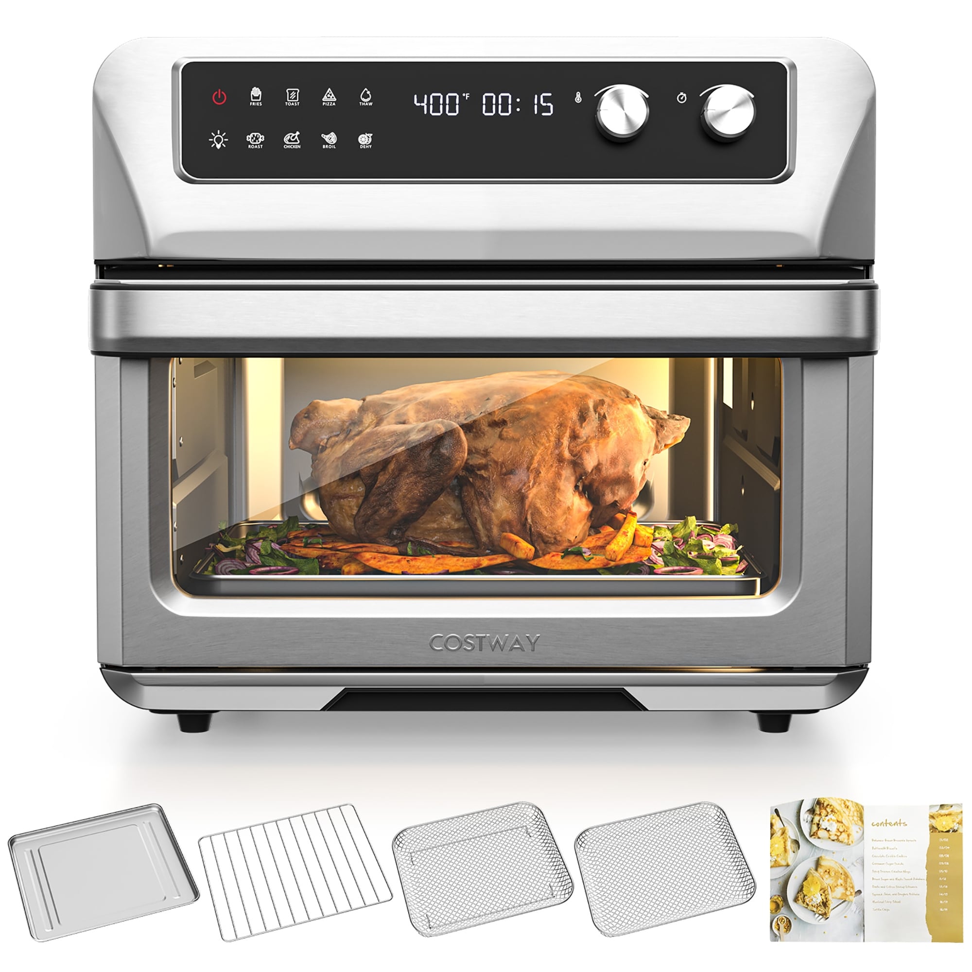 Caynel 5 Quart Digital LED Touch Screen Air Fryer Countertop Oven, 1400W  Dishwasher-Safe Basket, Black & Reviews