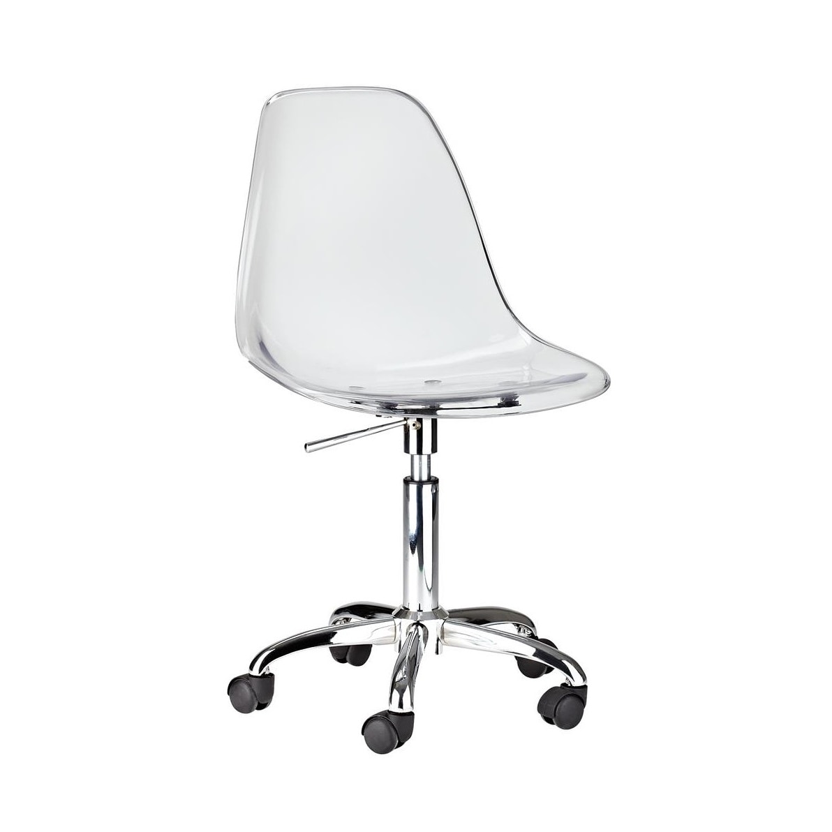 Clear acrylic office chair with wheels outlet