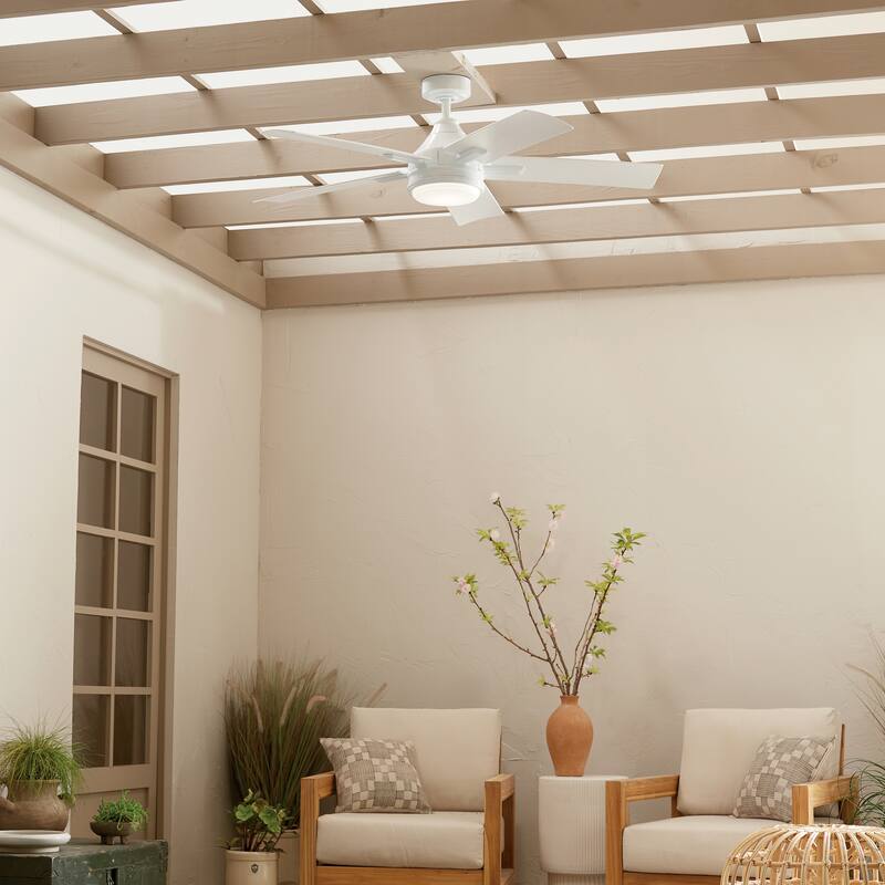 Kichler Lighting Tide 52 inch Integrated LED Outdoor White Ceiling Fan