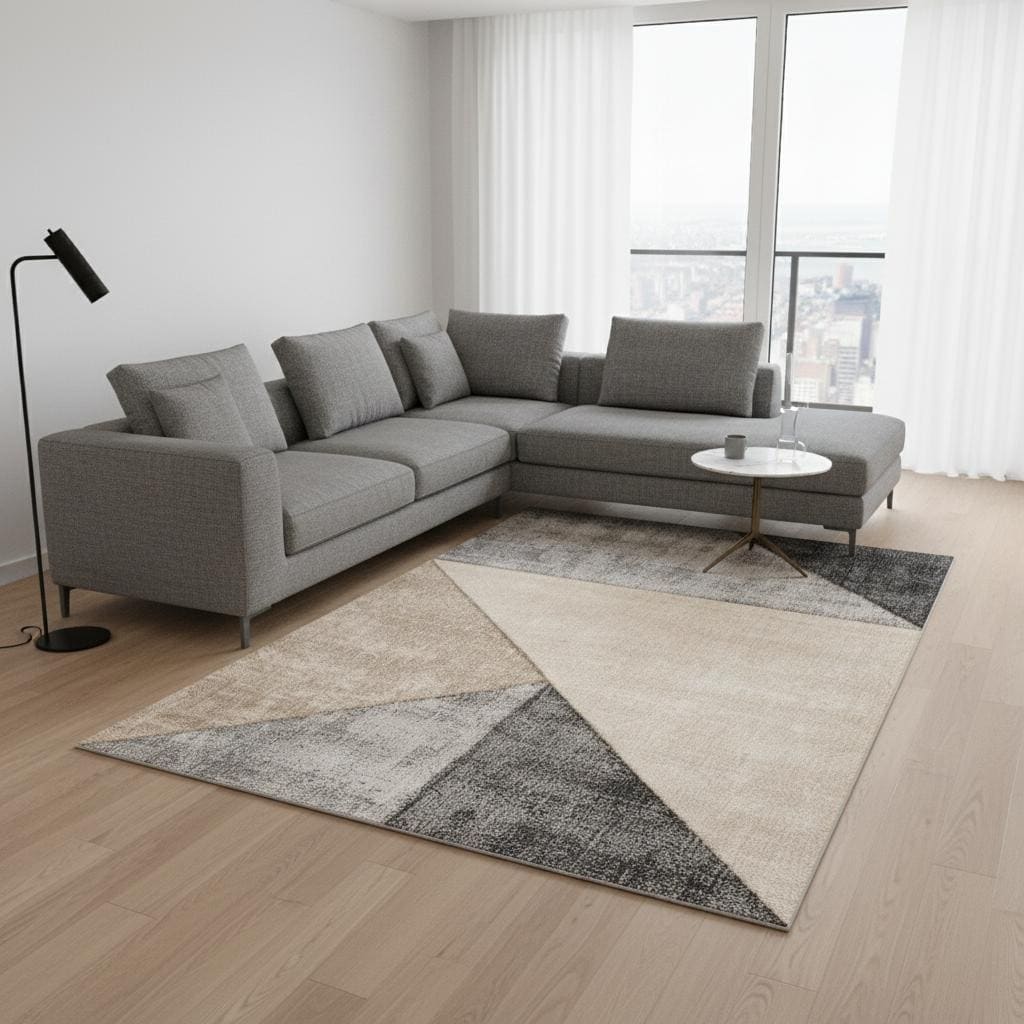 HomeRoots Geometric Modern Rectangle Area Rug - 7' X 10'