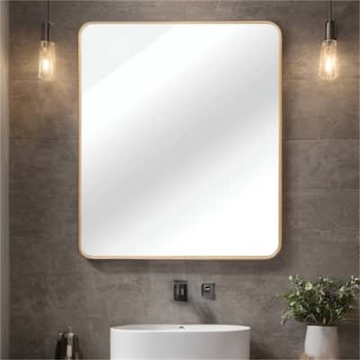 Rectangular Bathroom Wall Mirror with Aluminum Frame,Hooks and Screws