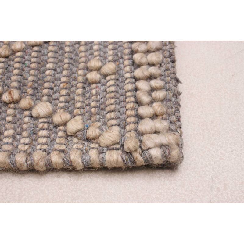 ECARPETGALLERY Braid weave Sienna Grey Wool Rug - 5'10 x 8'10