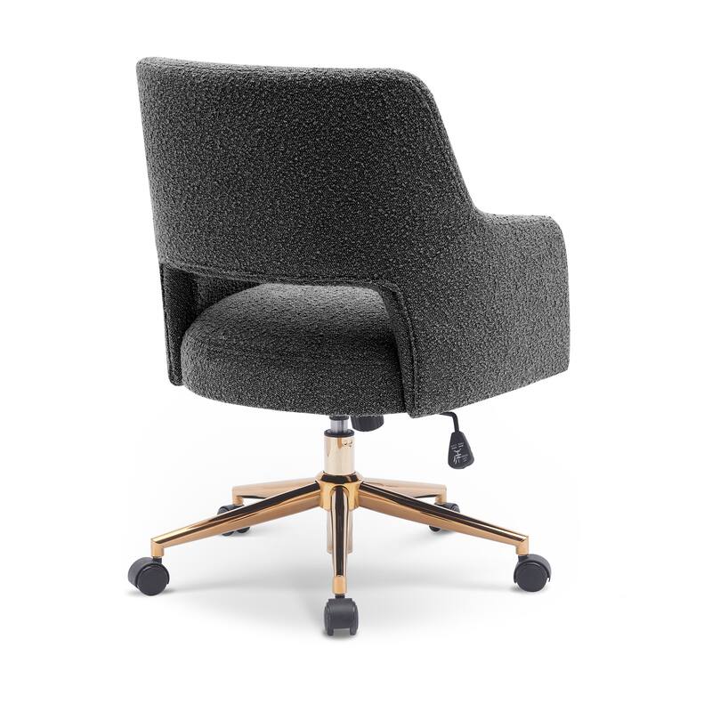 Boucle Upholstered Office/ Desk Chair - Swivel/ Adjustable Height
