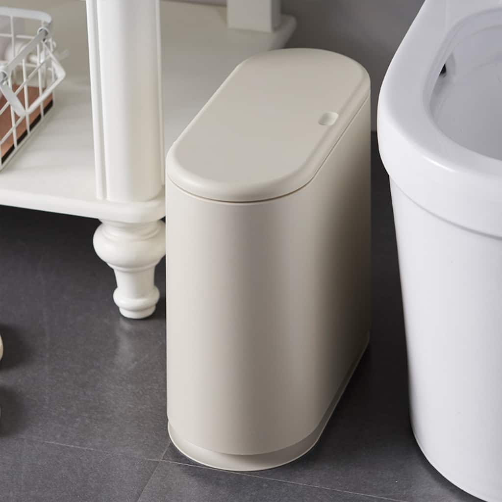 HANAMYA 2.4 Gallon Slim Trash Can with Press Top Lid