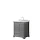Option Dark Gray, Chrome, White Carrara Marble Top