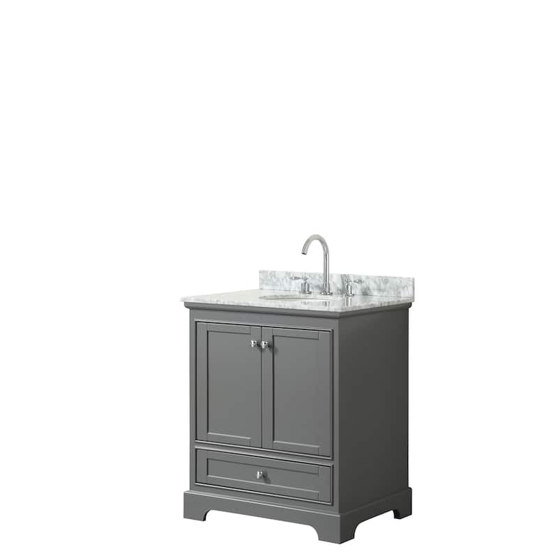 Deborah 30-inch Dark Gray Single Vanity, Oval Sink, No Mirror