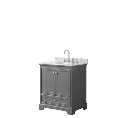 Deborah 30-inch Dark Gray Single Vanity, Oval Sink, No Mirror