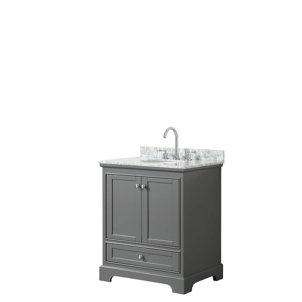 Deborah 30-inch Dark Gray Single Vanity, Oval Sink, No Mirror