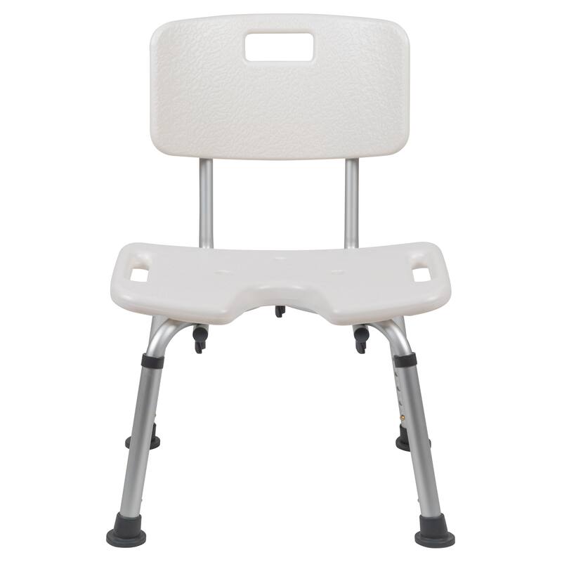 Tool-Free 300 Lb. Capacity, U-Shaped Adjustable White Bath & Shower Chair