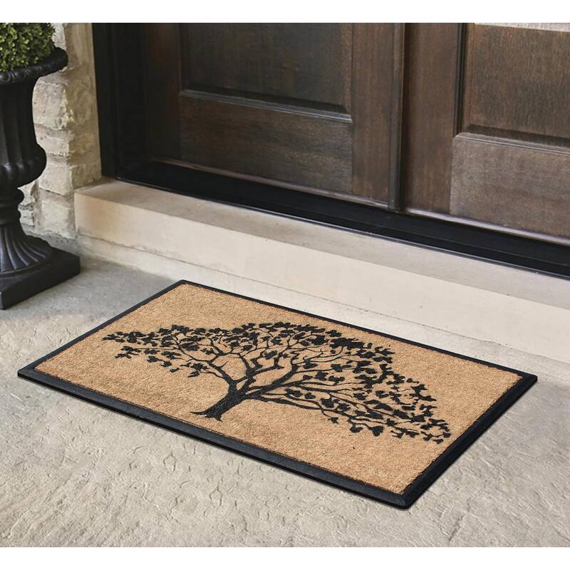 A1HC Natural Coir & Rubber Hand Flocked Large Door Mat
