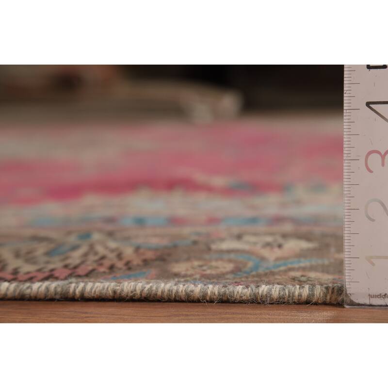 Pink Medallion Tabriz Persian Area Rug Hand-Knotted Wool Carpet - 9'0"x 12'7"