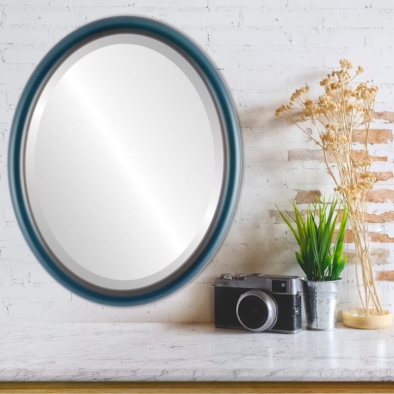 Pasadena Framed Oval Mirror in Royal Blue
