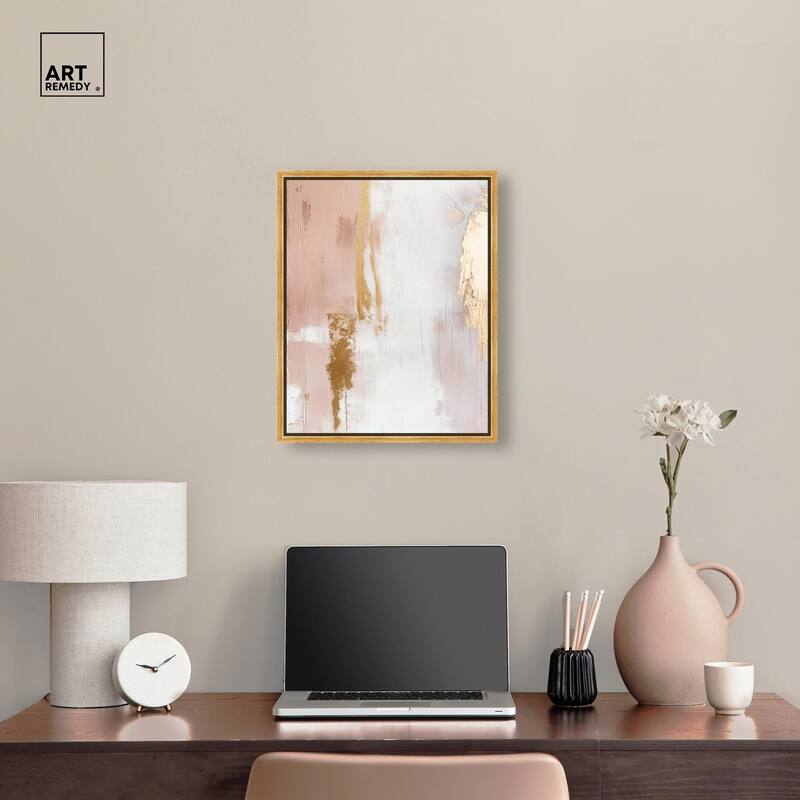 Golden Glow on Pink Canvas by Art Remedy