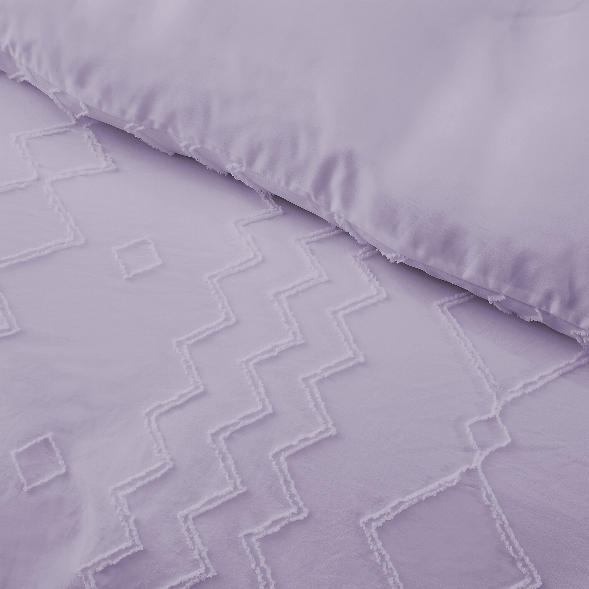 Tufted Clipped Jacquard Geometric Oversized Duvet Cover & - Picture 43 of 127